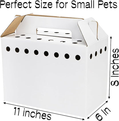 Coloch 20 Pack Cardboard Pet Carrier for Small Pets, 11x8x6 Inches Disposable Pet Transport Box for Pullets, Fowls, Hamsters, Gerbils, Reptiles, Guinea Pigs