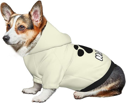 Custom Dog Hoodie Soft & Warm Design Your Own Personalized Photo Text Logo Name Dog Clothes for Puppy Sweatshirt Hooded for Small Medium Large Dogs Girl/Boy Cats LightYellow