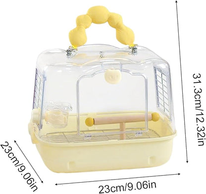 Bird Travel Cage – 12.32x9.06x9.17 inch Transparent Parrot Carry Bag | Bird Travel Carrier – Portable Pet Transport for Outdoor Walk Adventure Cockatiels Budgies Parakeets