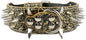 Serijoars Spiked Studded Dog Collar, PU Leather Dog Collar, Adjustable Pet Collars for Medium or Large Breed Pet (S, Gold Brown5)