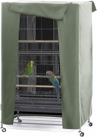 PONY DANCE Pets Product Universial Birdcage Cover Blackout & Breathable Birdcage Cover for Pets' Good Night,Large, Sega Green, 35" L x 25" W x 47" H, 1 Pc