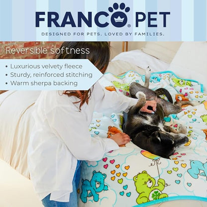 Franco Pet Care Bears Super Soft Cozy Waterproof Sherpa-Backed Blanket Throw for Medium Dogs, Couch/Bed/Car, 40x50 (Officially Licensed Product)