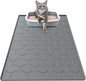Cat Litter Box Mat, Large 34" X 22" Cat Litter Mat, Waterproof Silicone Pad for Floor, Dark Gray