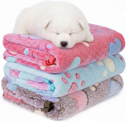 LeapSheep Pet Blankets for Dogs Cats - 3Pack Heart Pattern Super Soft Fluffy Dog Blankets for Small Medium Large Doggy Kitten(Heart, Large)