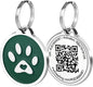 Pet Dwelling QR Pet Tag – Easy Scan Instant Location Alerts, Online Pet Profile with AI Feature for Dogs & Cats (Green Paw)