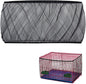 Universal Bird Cage Seed Catcher, Elasticity Airy Gauze Guard Net Cover, Soft Parrot Mesh Skirt Cover, for Round Square Cages (Black, L)