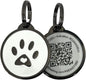 Pet Dwelling QR Pet Tag – Easy Scan Instant Location Alerts, Online Pet Profile with AI Feature for Dogs & Cats (Lux White Paw)
