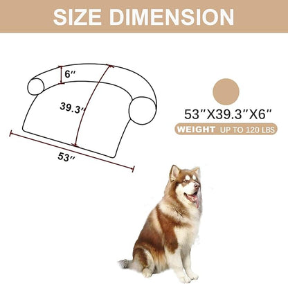 Tinaco Luxurious Calming Dogs/Cats Bed Mats, Dog Pad Washable Removable Couch Cover, Plush Long Fur Mat for Pets, Waterproof Lining, Perfect for Small, Medium and Large Dogs and Cats (Beige, 53"x39")