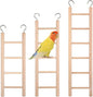 Bird Ladder for Cage, 3 PCS Bird Cage Ladder Wooden Hanging Parrot Wood Step Parakeet Ladders Climbing Small Wooden Ladders for Birds Parakeets Parrots Cockatoo Lovebirds (4 Step, 5 Steps, & 6 Steps)