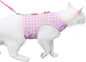 Cat Harness and Leash for Walking Escape Proof, Adjustable Cat Vest Harness, Padded Stylish Cat Walking Jackets, Pink Plaid, X-Small