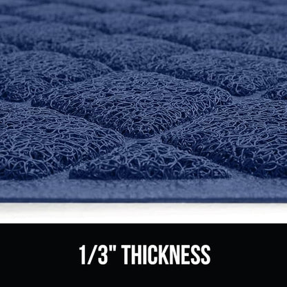 GORILLA GRIP Cat Litter Box Mat, 35x23, Water Resistant, US Designed Kitty Litter Trapping Mats, Easy to Clean, Scatter Control, Less Mess and Clean Floors, Kitten Supplies for Indoor Cats, Navy Blue