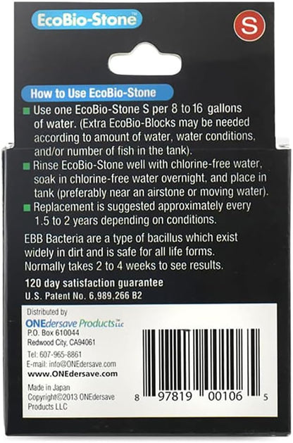 Aquarium Stone for Natural Water Clarification and Odor Removal Featuring Beneficial Bacteria (Small)