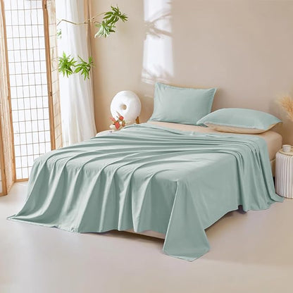 DUJUIKE Waterproof Bed Cover for Dog and Cats,Pet Hair Resistant Bed Sheet Cover, Protective Bed Liner Cover with 100% Waterproof Breathable Thin Fabric (Green, Super King 90 * 118 inch)