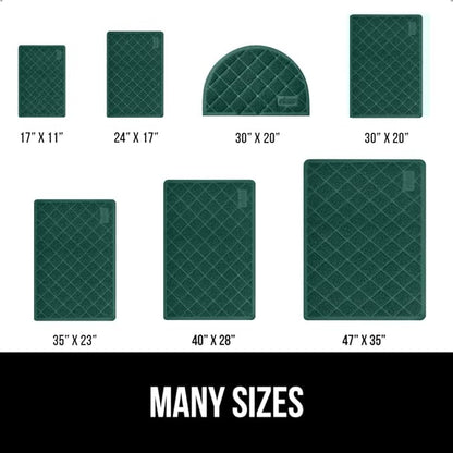 GORILLA GRIP Cat Litter Box Mat, Water Resistant, US Designed Kitty Litter Trapping Mats, Easy to Clean, Scatter Control, Less Mess and Clean Floors, Kitten Supplies for Indoor Cats 24x17 Hunter Green