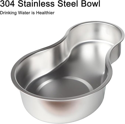 Sfozstra Dog Water Bowl Dispenser: 6L Large Black Gravity Stainless Steel Bowl - Without Filter - Pet Feeder for Pets Indoor/Outdoor Use by Owners