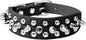 Spiked Dog Collar Soft Pu Leather Mushrooms Rivet Spike Studded Puppy Adjustable Pet Collars for Small Breeds (M, Black)