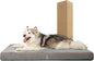Hard-Wearing Orthopedic Dog Bed for Crate, 53x36 Inch, Made of Memory and HR Foam, Two-Sided Use, Providing Soft and Relatively Hard Support, with an Extra Inner Waterproof Protector (Gray)