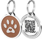 Pet Dwelling QR Code Pet ID Tag – Smart Dog & Cat ID Tags for Pet Safety, Free Personalized Online Profile, Instant Scan Alerts, AI Insights (Brown Paw)