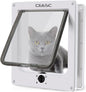 CEESC Large Cat Door for Interior/Exterior Door, Weatherproof, White, Rotary 4 Way Locking Pet Door for Cats & Dogs with Circumference < 23.62", Upgraded Version