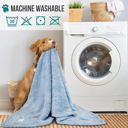 PetAmi Dog Blanket for Small Dogs Blue, Fluffy Soft Puppy Blanket, Sherpa Fleece Cat Blanket for Kitten Doggie, Calming Pet Blanket Throw for Couch Sofa Bed Washable, Small 24x32