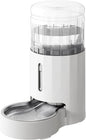 CZPET Automatic 4L/1Gal/135Oz Cat Water Dispenser with Stainless Steel Bowl, Gravity Waterer for Small Medium Dog Puppy Kitten (White)