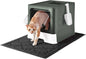 Cat Litter Box with X-Large Litter Mat and Scoop, Large Covered Litter Box with Lid, Enclosed Kitty Box,Front Top Entry Exit, Odor Control Easy to Clean (Upgrade Olive Green)