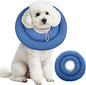 IDOMIK Dog Recovery Collar, Waterproof Soft Dog Cone After Surgery, Comfy Protective Elizabethan Collar Alternative for Dogs Cats, Adjustable Pet Neck Donut Cone Anti-Licking Biting Wounds,Navy,M