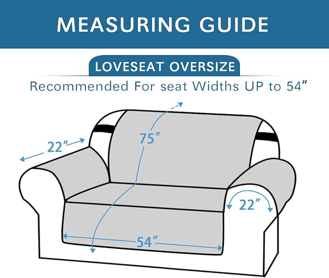 H.VERSAILTEX Reversible Loveseat Cover Furniture Protector Anti-Slip Water Resistant 2" Elastic Straps Couch Covers Pets Kids Fit Sitting Width Up to 54"(Oversized Loveseat: 75" x 98", Red/Tan)
