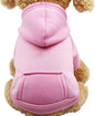Jecikelon Winter Dog Hoodie Sweatshirts with Pockets Warm Dog Clothes for Small Dogs Chihuahua Coat Clothing Puppy Cat Custume (Pink, Large)