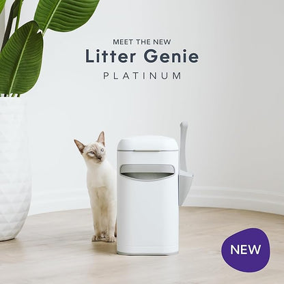Litter Genie Platinum Pail Made of Durable Stainless Steel Includes 1 Easy Roll Refill