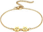 MeMeDIY Personalized Paw Print Bracelet for Women Engraved 1-5 Names Dog Cat Pet Paw Bracelet Adjustable Chain Dog Jewelry Memorial Gifts for Pet Lovers