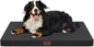 Outdoor Extra Large Dog Crate Bed, XXL Waterproof Dog Bed for Giant Breeds Dogs, 47x29 Inch Orthopedic Egg Crate Foam Pet Mat with Removable Cooling Cover, Black