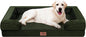 Comfort Expression Orthopedic Dog Bed for Extra Large Dogs 45x35 Inch, Waterproof Egg Crate Foam XL Pet Bed with Removable Bolsters, Dog Couch with Washable Cover & Non-Slip Bottom, Olive Green