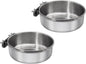 2 Pcs Medium Bird Feeding Dish Cups,Parrot Food Bowl Cage with Clamp Holder Stainless Steel,Birdcage Coop Water Feeder for Cockatiel Parakeet Macaw Finches Lovebirds Small Animals (2 Pack, M)