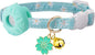 Breakaway Cat Collar with Airtag Holder,Kitten Collar with Apple Air Tag Holder and Bell for Girl Boy Cats, 0.4 Inches in Width and Lightweight. (Blue Flower)