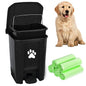 Outdoor Dog Poop Trash Can, Dog Waste Trash Can for Backyard Garden Home with Lid, Removable Inner Bin, Green Waste Bag, Black Fully Assembled