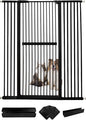 Lumizone Extra Tall Cat Gate 61.02" High Pressure Mounted Extra Wide 50.79"-55.11" (17Sizes) 1.37" Gap No Drilling Auto-Close Tall Pet Gate for Dogs (Black, 50.79"-55.11" W)