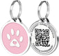 Pet Dwelling QR Pet Tag – Easy Scan Instant Location Alerts, Online Pet Profile with AI Feature for Dogs & Cats (Pink Paw)