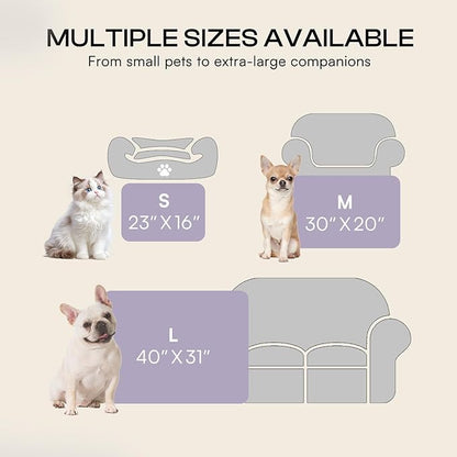 Luciphia 1 Pack 3 Cat Printed Fleece Pet Blankets Washable，Soft Warm Throw Covers for Crate Couch Bed，Cozy Puppy Essentials for Dogs and Cats，Purple/Grey/Khaki, Medium (30x20)