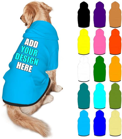 Customized Dog Hoodie with Name Logo Personalized Text Soft & Warm for Puppy Sweatshirt Hooded for Small Medium Large Dogs Girl/Boy Cats/Kitten, SkyBlue, XL