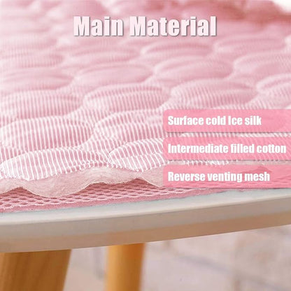 Washable Dog Cooling Mat Ice Silk Cooling Mat for Dogs Pet Self Cooling Pad Blanket Dog Cooling Pad for Indoor & Outdoor Car Seats (Pink, 28x22 in)