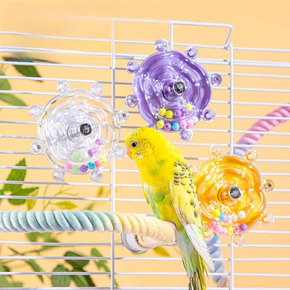 Lovebird Toys, Parakeet Toys for Conures, Small Bird Interactive Training Parrot Cage Bird Accessories, Budgie Toys, Cockatiel Toys,Conure Toys,Small Educational Fun Toy for Parakeets(Purple)