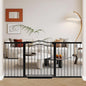 Fairy Baby 68.2"-70.8" Extra Wide Baby Gate with Door, 69 70 Inches Walk THR Baby Gates for Stairs Pressure Mounted no Drill, Indoor Tension Metal Child Pet Dog Safety Gate for Kids, Black