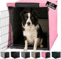 GORILLA GRIP Dog Crate Covers Compatible with Amazon Basics Dog Crates, All Sides Open, Privacy Cover Fits 36" Wire Kennel, Breathable Mesh Windows, Light Reducing Puppy Training Cage Topper, Pink