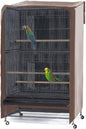 PONY DANCE Pets Product Universal Birdcage Cover Blackout & Breathable Birdcage Cover for Pet Sleep & Rest, Large, Khaki, 35 L x 25 W x 47 in H