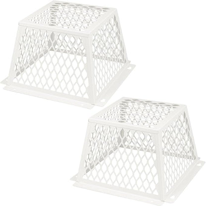 Dryer Vent Bird Guard,Dryer Vent Cover Guard for Most 5" to 6" Bathroom Exhaust Fan Cover Ventilation,8.5"Lx8.5"Wx6"H Steel Ventilation Bird Cage for Bath Exhaust Fan Cover,White,2PCS