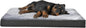 Amazon Basics Washable Dog Bed with Cooling Gel Memory Foam, Pressure-Relief Support for Dogs up to 50lbs, Non-Slip Bottom, Removable Cover, Large (35" x 22"), Grey