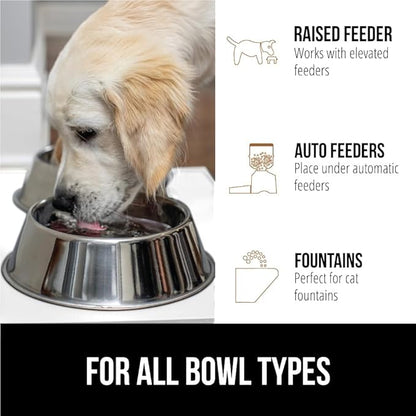 GORILLA GRIP 100% Waterproof Raised Edge BPA Free Silicone Pet Feeding Mat, Dog Cat Food Mats Contain Spills Protects Floors, Placemats for Cats and Dogs Water Bowl, Pets Accessories 18.5x11.5 White