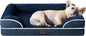 EHEYCIGA Orthopedic Dog Bed for Medium Dogs, Waterproof Memory Foam Medium Dog Beds with Sides, Non-Slip Bottom and Egg-Crate Foam Pet Couch Bed with Washable Removable Cover, Navy
