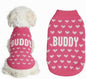 Custom Knit Sweater for Dogs and Cats, Personalized with Name and Heart, Soft and Cozy Holiday Pet Wear, Ideal for Winter Days, Special Occasions, and Valentine's Gift